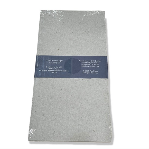 Rae Dunn Signature List Pad Indigo Circles - Picture 3 of 4